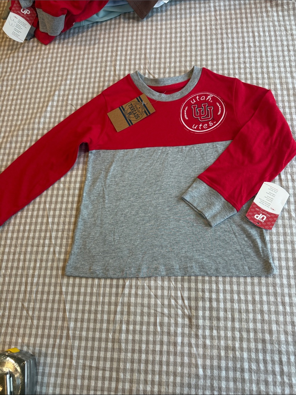 Rivalry Threads Red and Gray Utah Utes Long Sleeve Crew